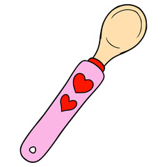 baby spoon illustration hand drawn isolated vector