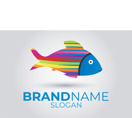 Fish logo or colorful brand logo design.
