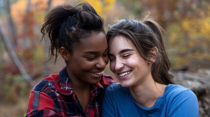 Fototapeta premium The joyful outdoor friends