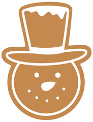 Gingerbread Snowman Head Cookie