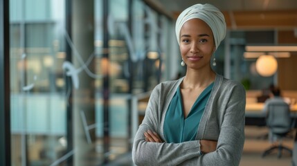 Fototapeta premium The confident businesswoman in office