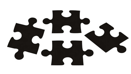 Fototapeta premium schwarze Silhouette Kontrast Puzzelteil set icon isoliert auf weißen Hintergrund, Freisteller