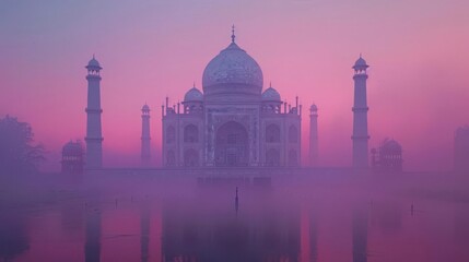 the Taj Mahal, Agra, India, white marble mausoleum, symbol of love,nice mood on nice background