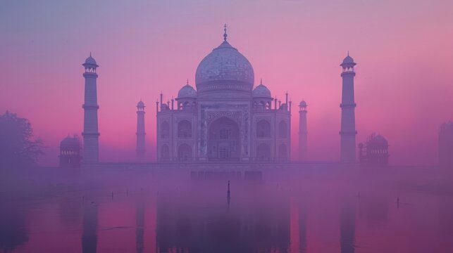 the Taj Mahal, Agra, India, white marble mausoleum, symbol of love,nice mood on nice background