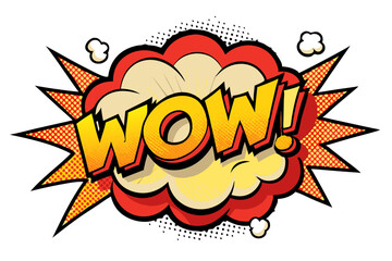 Pop art style WOW Comic book cloud in the middle vector  illustration 
