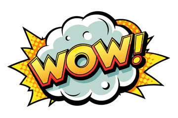 Pop art style WOW Comic book cloud in the middle vector  illustration 
