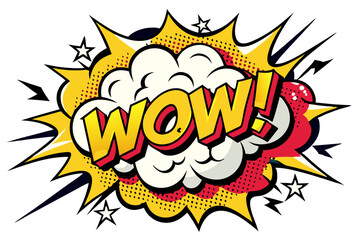 Pop art style WOW Comic book cloud in the middle vector  illustration 
