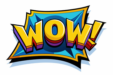 Pop art style WOW Comic book cloud in the middle vector  illustration   © Sumondesigner_42