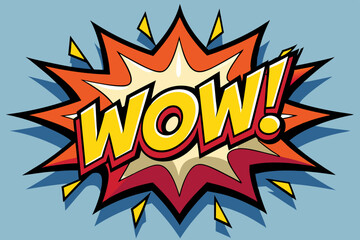 Pop art style WOW Comic book cloud in the middle vector  illustration 
