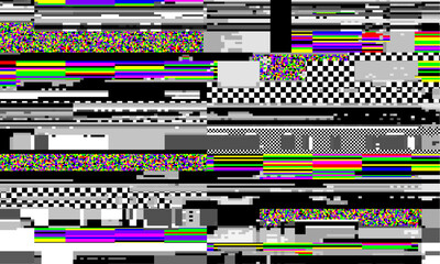 Retro VHS background like in old video tape rewind or no signal TV screen with glitch camera effect. Vaporwave grooving