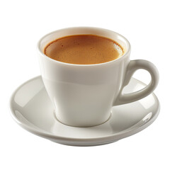 Fototapeta premium Minimalist Coffee Cup on White Saucer: Simplicity and Elegance