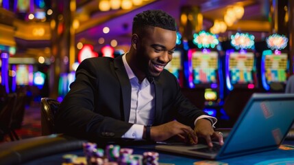 Fototapeta premium The man in a casino