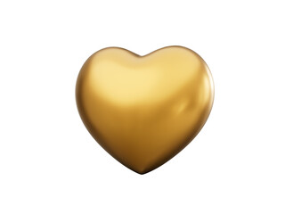 Gold heart . Happy Valentine's day greeting card template. 3d illustration.

