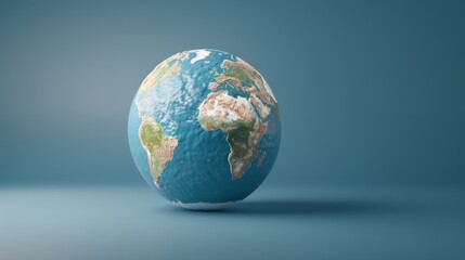 Earth globe with lifelike details, set against a deep blue background, World Health Day celebration, super realistic, 8K resolution, high resolution, razor-sharp image