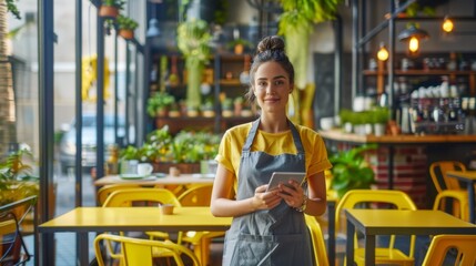 The waitress with tablet