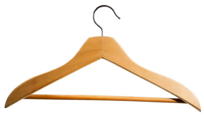 Holz Kleiderb&uuml;gel isoliert auf wei&szlig;en Hintergrund, Freisteller