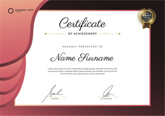 Modern horizontal certificate template design. Geometric flat modern background