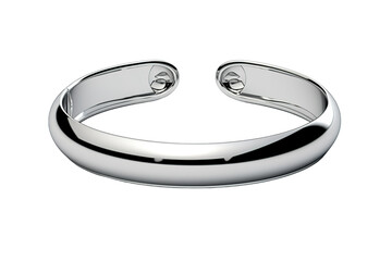 A Simple Silver Bracelet for a Timeless Elegance on a Clear PNG or White Background.