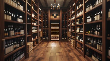 Fototapeta premium A room filled with many wine bottles, ideal for wine tasting or storage