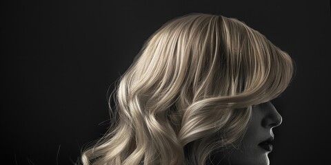 Fototapeta premium A woman with blonde hair against a black background