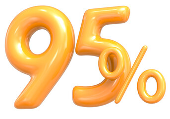 Number Yellow Of 3D Render