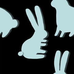 rabbit seamless abstract pattern background fabric fashion design print wrapping paper digital illustration art texture textile wallpaper 