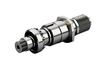 A Precision Engineered Metal Coupling for Industrial Applications on a Clear PNG or White Background.