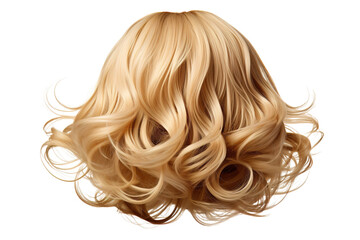 Naklejka premium A Symphony of Blonde Curls Against a Pristine White Background on a Clear PNG or White Background.