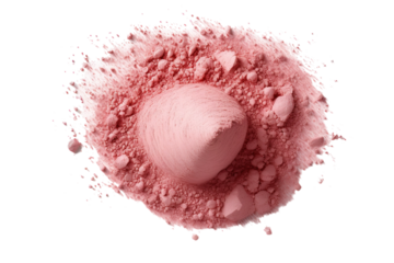 A Delicate Mound of Pink Powder, Captured in a Moment of Suspended Motion on a Clear PNG or White Background.