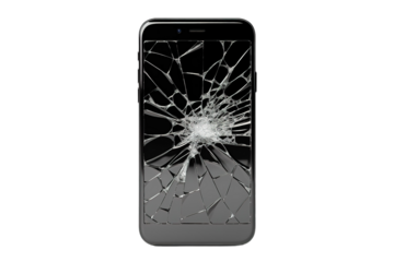 A Shattered Screens Cryptic Message on a Clear PNG or White Background.