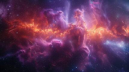 An abstract scene of animated shooting stars crossing a galactic outer space background. The vibrant colors of nebulas and distant galaxies create a stunning cosmic backdrop