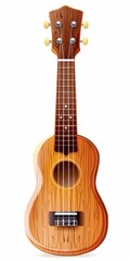 Fototapeta premium Ukelele. Acoustic Wood Instrument for Music with White Background