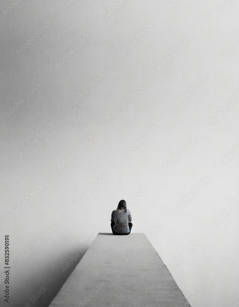 Wall mural Depressed woman