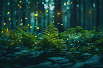 Obraz premium A dense forest with plenty of green vegetation, ideal for outdoor and nature-themed projects