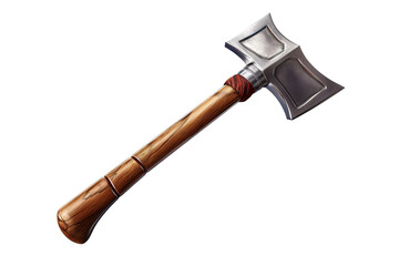 A Double-Headed Axe of Ancient Design: A Weapon for the Strongest Warrior on a Clear PNG or White Background.
