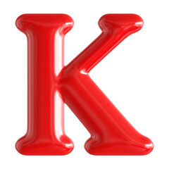 Red 3D Font Letter K uppercase