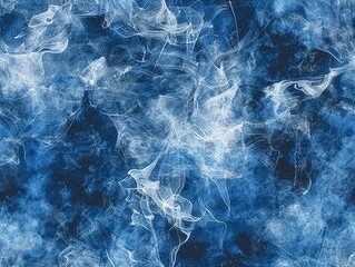 Obraz premium Hyperrealistic natural look Abstract watercolor background with dark blue and white colors, smoke texture, watercolor painting 