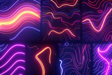 A collection of four different colored neon lights