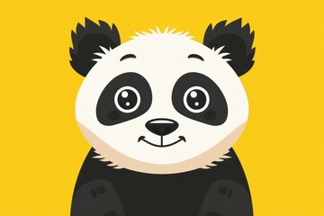 Fototapeta premium Cute Cartoon Panda with Big Eyes and Happy Smile, Perfect for Kids - Generative ai