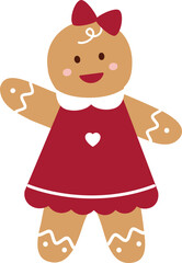 Gingerbread man cookie vector