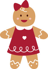 Gingerbread man cookie vector