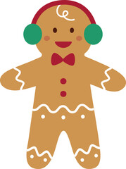 Obraz premium Gingerbread man cookie vector
