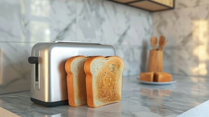 A domestic appliance sitting on a kitchen counter, suitable for use in food photography or illustrating a modern home