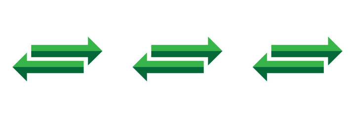 Arrows data transfer icons set, exchange arrow icons. Swap icon with two arrows. Editable stroke.