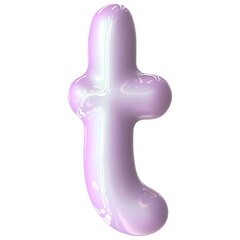 t Font Pink Color 3D Render