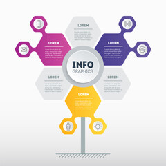 A business presentation or infographic concept consisting of 3 steps. A template for an information table or chart. Vector information graphics of a technology or educational process with three option