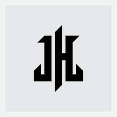 JH Logo. Monogram J and H, in the Gothic style. Calligraphy and lettering. Medieval letters. Elegant font for tattoo.