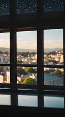 Take a photo from inside looking out through a window.