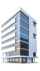 Fototapeta premium Modern Office Building isolated. transparent exterior cityscape architecture building assets. glass facade skyscaper.