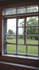 Take a photo from inside looking out through a window.